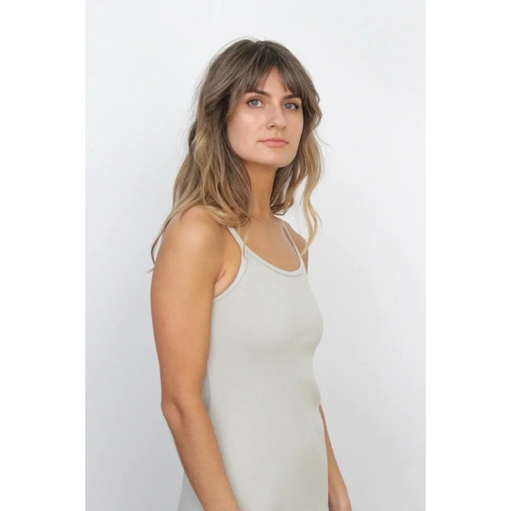 LASZLO Ruby Ribbed Cami Maxi Dress in Sage Gree S - Picture 2 of 9
